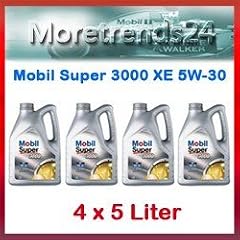 MOBIL Super 3000 XE 5W-30 4 x 5 Liter Kanister Motor�l Motoren�l 5W30