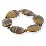 FOJO's Genuine Tigerseye Oval Stretch Bracelet