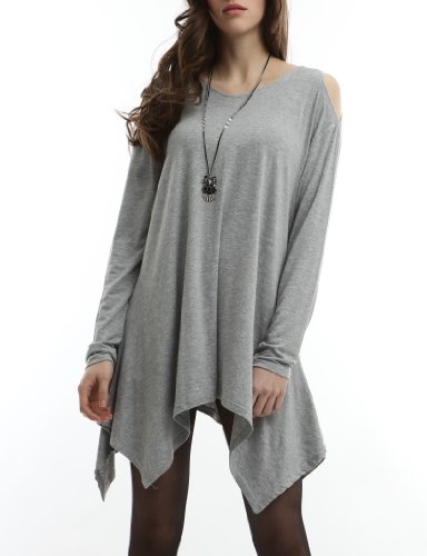 Doublju Womens Plus-Size Long Sleeves Knit Jersey Tunics