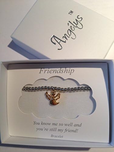 Friendship Crystal Angel Charm Bracelet in Gift Box with sentimental verse - You know me so well