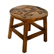 Handmade Kids Furniture - Carved Wood Childrens Table With Horse Design & Painted Accents