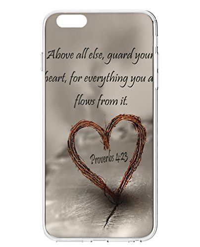 UKASE Hard Back Cover Cases for 2015 iPhone 6S (4.7 inch) with Bible Quotes Above All Else, Guard Your Heart, for Everything You Do Flows from It