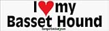 I Love My Basset Hound - bumper stickers (Medium)