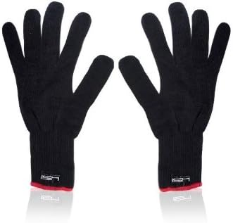 HSI PROFESSIONAL Heat Resistant Glove for Curling and flat iron. Black and red