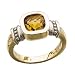 14kt Two Tone Checker Board Citrine Ring