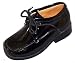 Infant & Toddler Boys Black Dress Shoes Size 3 to 8 Tuxedo Style Patent Leather Lace-up Weddings Ringbearer Pageant