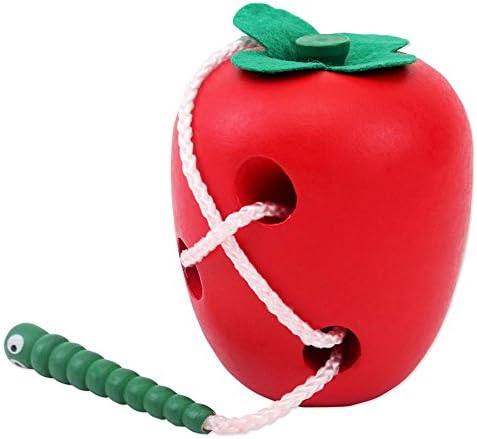 COFFLED® Cute Kids Baby Wooden Educational Toys Apple Caterpillar Worm Coordination Toys