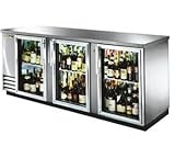 True 3 Door Stainless Steel Back Bar Refrigerator with Glass Doors
