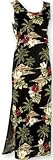 Hibiscus Island - Hawaiian Long Tank Dress in Black and Cream