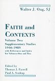 Faith and Contexts Volume One: Selected Essays and Studies (1952-1991)