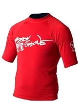 Body Glove Adult Short Sleeve Rash Guard, Red, XX-Small