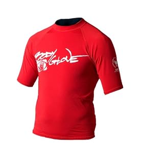 Body Glove Adult Short Sleeve Rash Guard, Red, XX-Small by