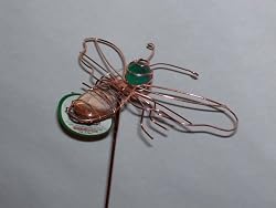Copper Dragonfly Garden Stake
