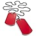 Men's 2PCS Alloy Enamel Pendant Necklace Red Army Name Double Dog Tag Biker 27 Inch Chain