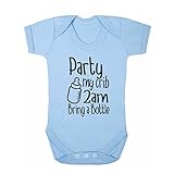 (フロソ) FLOSO 赤ちゃん・ベビー用 Party My Crib 2am Bring A Bottleプリント 半袖ボディースーツ ロンパース スリープスーツ ベビー肌着 (3-6ヶ月) (スカ