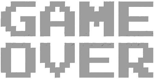 GAME OVER Funny Video Game 8bit Pixel 5" (color: GRAY) Vinyl Decal Window Sticker for Cars, Trucks, Windows, Walls, Laptops, and other stuff.