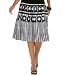 AGB Printed Cotton Skirt with Pintucked Waist