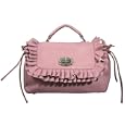 Carrie Ruffle Detail Turnlock Crossbody Bag in Lilac'