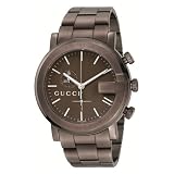 Gucci Men`s YA101341 G Chrono Brown PVD Brown Guilloche Dial Watch