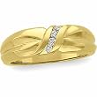 14K Yellow Gold Diamond Wedding Band Duo - Gent's Ring - 0.12 Ct.