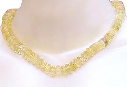 Citrine Necklace Gemstone Bead Handcrafted Jewelry 18 inches