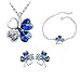 Demarkt Fashion Elegant Cute Lady Girls Blue Flower Crystal Ear Stud Earrings