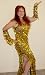 Gold Ankle Length Paillette Dress with Long Gloves