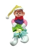 7.5 Candy Fantasy Yellow Hat Posable Pixie Elf Christmas Ornament