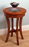 Winsome 94019 Walnut Beechwood TABLE OCC WITH GLASS TOP RD