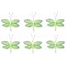2" Green Mini (X-Small) Glitter Dragonfly Dragonflies 6pc set - nylon nursery bedroom girls room ceiling wall decor, wedding birthday party baby bridal shower