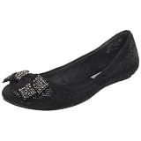 Naughty Monkey Womens Bow Peep Ballet Flat