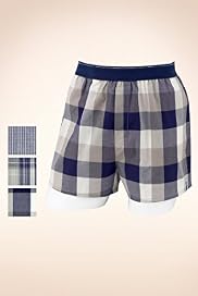 3 Pack - North Coast Pure Cotton Checked & Striped Boxers