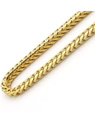 14K Yellow Gold 3mm Franco Chain Necklace 20" with Lobster-Claw