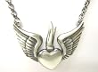 Kitsch n Kouture Winged Sacred Heart Tattoo Art Necklace with chain