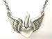 Kitsch n Kouture Winged Sacred Heart Tattoo Art Necklace with chain