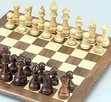 Single Weighted Sheesham Wood-Boxwood Chessmen, King:3-1/2