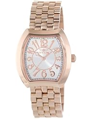 Invicta Womens 15041 Angel Silver Dial 18k Rose Gold Ion-Plated Stainless Steel Watch