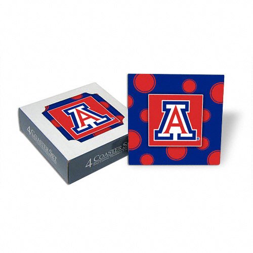 Arizona Wildcats Polka Dot Set of 4 coasters