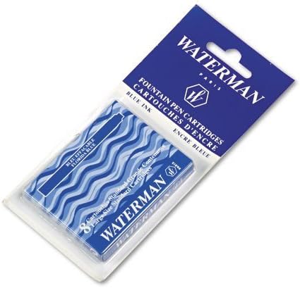 1 X Waterman - 8 Washable Blue Ink Cartridges In Carton Box. by Waterman Charleston
