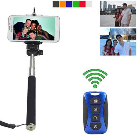 AstonGear Bluetooth Wireless Remote Control Camera Shutter Release Self Timer for iPhone 5 5s 5c 4s 4, iPad 5 4 3 iPad Air Mini, Samsung Galaxy S4 S3 Note 3 2, Motorola, Sony Xperia Z2 HTC One 7 M 8Android Phone (blue)