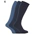 Mens ribbed knee high 100% cotton socks (Pack of 3)