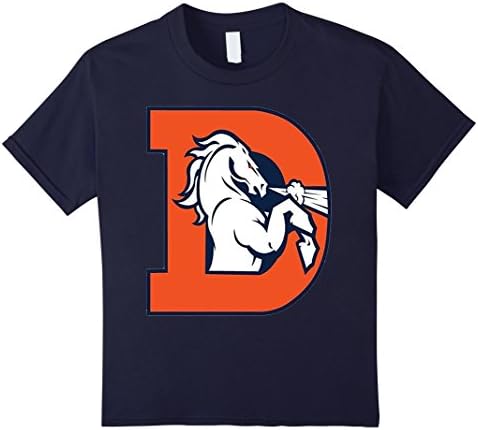 Kids Football Appa-rel Bron-cos T-Shirt Re-pre-sent Den-ver 10 Navy