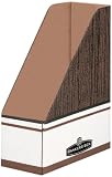 Bankers Box 07223 Open Back Woodgrain Corrugated Magazine File, 12/Carton