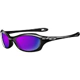 Oakley XS Fives Youth Boys Active Sports Sunglasses w/ Free B&F Heart Sticker - Black/Blue Iridium / One Size Fits All