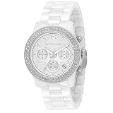 Michael Kors White Dial Ceramic Strap with Glitz Watch 5188 by Michael Kors
