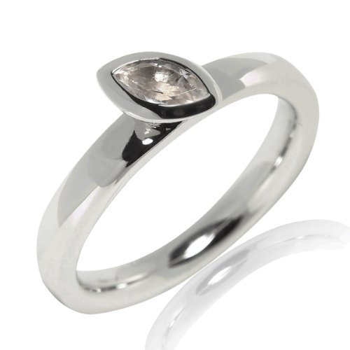 Pure Collection Damen-Ring Sterling Silber Topas Wei&szlig; Gr.54 (17.2) 60709024 54 Preisvergleich