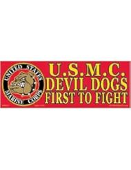 US Military Armed Forces Bumper Sticker - USMC Marines - Marine Corps Devil Dog Logo
