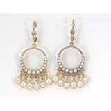 14K Gold Dangle Pearl Earrings by Catherine Popesco