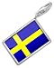 FotoCharms “Sweden” Flag Charm with Lobster Clasp For Charms Bracelet. Handmade in Germany