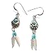 Authentic Hand Crafted Native American Bear Claw Turquoise Sterling Silver Earrings (Hook Turquoise)